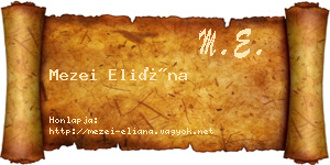 Mezei Eliána névjegykártya